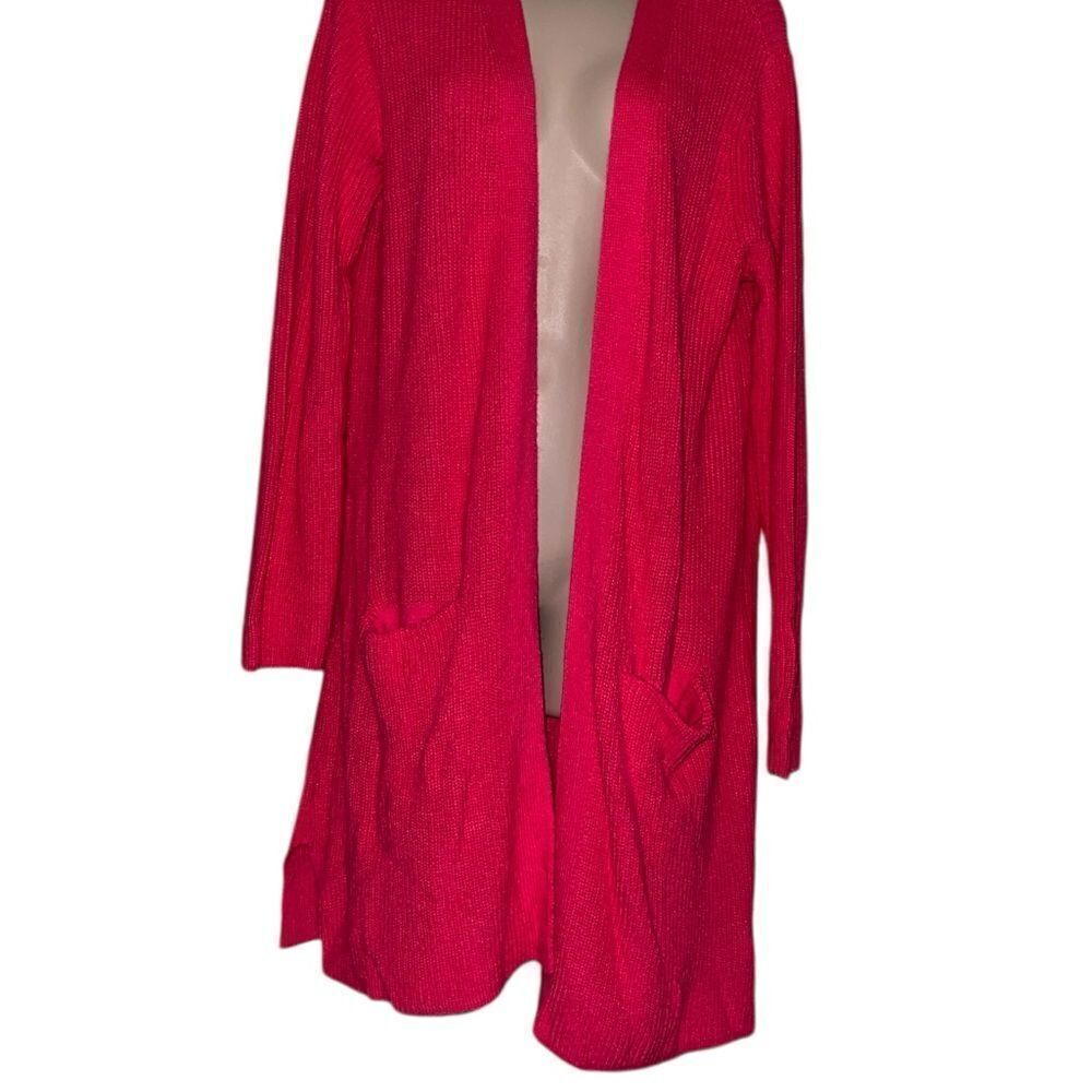 NWT GAP Women's Bold Red Open Cardigan Sweater raspberry Long Sleeve knit